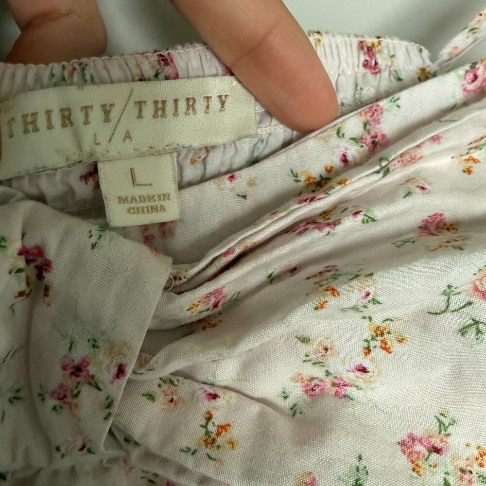 Womens Coquette Babydoll Top Large Floral Bow Shoulder Tie Shabby Chic Milkmade - Picture 4 of 6